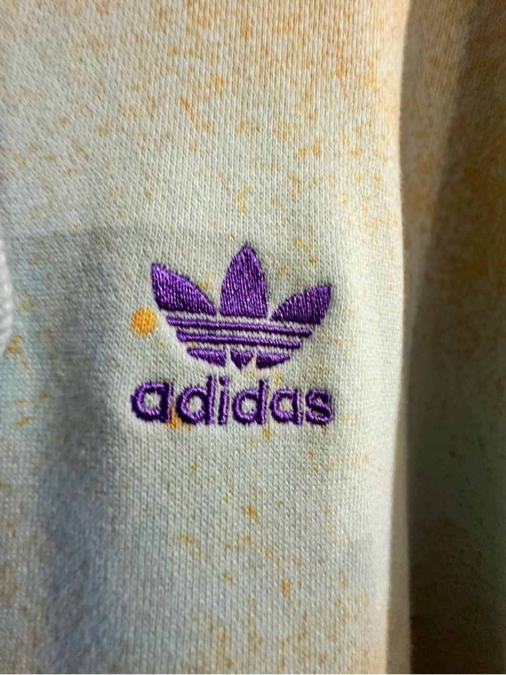 adidas Originals Allover Print Full Zip Hoodie Blue & Orange Sweatshirt Sz L - Picture 5 of 10